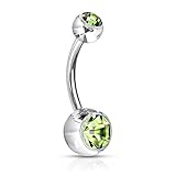EINFACHE ANWENDUNG - Schrauben Sie den oberen Zirkonia ab und setzen sich das Piercing ein. Wow! Und schon schaut Ihr Bauch noch schöner aus.