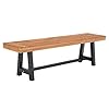 PHI VILLA Outdoor Acacia Wood Bench, 63" Long Patio Wooden Picnic Bench for 3 People, Backless Oil Finished Teak Bench for Garden, Porch, Yard PHI VILLA Outdoor Acacia Wood Bench, 63" Long Patio Wooden Picnic Bench for 3 People, Backless Oil Finished Teak Bench for Garden, Porch, Yard