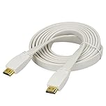 JAFSAL ONLINE Gold 1080P HDMI Flat Cable Lead Smart HD TV HDTV 3D Meter 1m 1.5m 2m 3M 5M 10M White (2 Meter)
