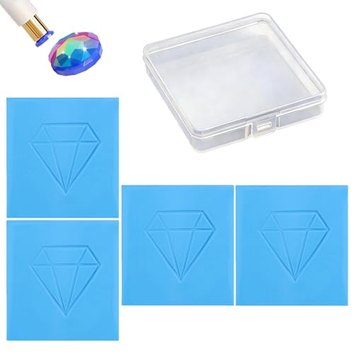 jecxucci Enduring Stickiness Putty Wax for Diamond Art Kits for Adults, 4Pcs Diamond Art Putty, Strong Stickiness Clay Glue with Storage Box for Diamond Painting Accessories and Tools (Blue)