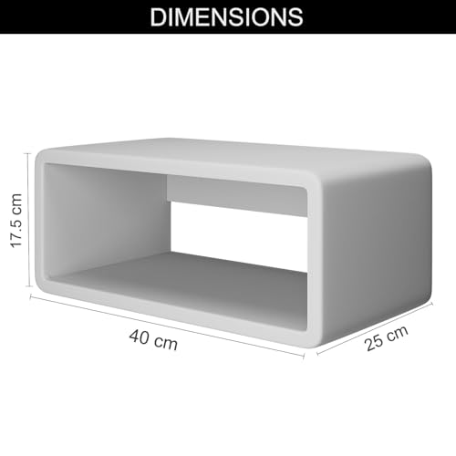 Image of UHUD CRAFTS Floating Wooden Bedside Shelf, Wall Mounted Nightstand, Bedside Table, Nightstand Shelf, Handmade, Floating Wooden Wall Shelf for Storage, 2- Tier Solid Wood Shelf - Dark Burnt