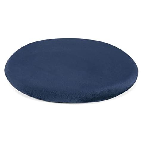 JLWM Chair Pad Solid Color Round Seat Cushion Plush Velvet Memory Foam Seat Pad Chair Cushion Not-slip For Dining Chair Stool-blue-33cm- thickness3cm Cover