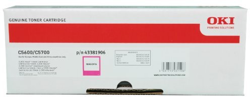Toner laser OKI 43381906 magenta pour impressions couleur