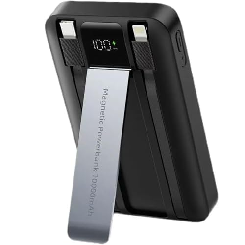 Batería magnética de 10.000 mAh, cargador portátil inalámbrico plegable, pantalla LED plegable compatible con teléfono