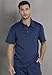 Cherokee Scrubs for Men Polo Nursing Scrub Top with Chest Pocket, Breathable Mesh, Ultra Soft 2-Way Stretch Fabric - WW615, L, Navy