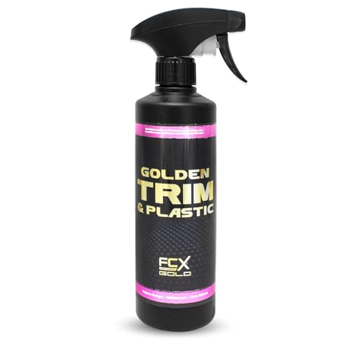 FCX GOLD Golden Trim & Plastic 500ml Super Renovador Plásticos Coche Intenso, Restaurador Hidratador Reparador Potente y Duradero, Rejuvenecedor Abrillantador Molduras Producto Detailing Profesional