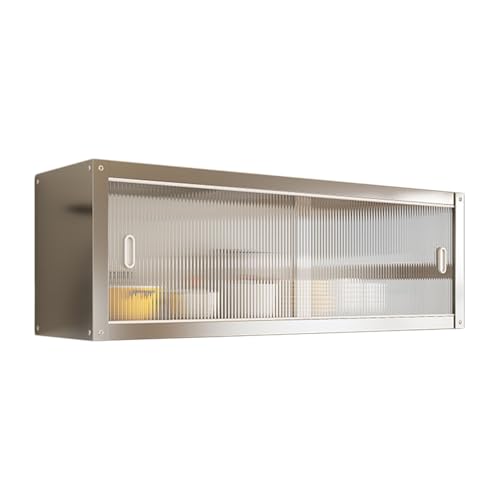 Küchenschrank aus Edelstahl mit Schiebetüren, vielseitiges Garagen- und Lagerregal, offene Rückseite, 100 x 35 x 40 cm, stilvolles Design für Effizienz