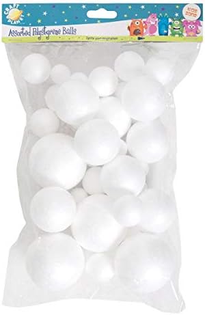Docrafts Polystyrene Balls, Assorted Sizes (Pack of 40)
