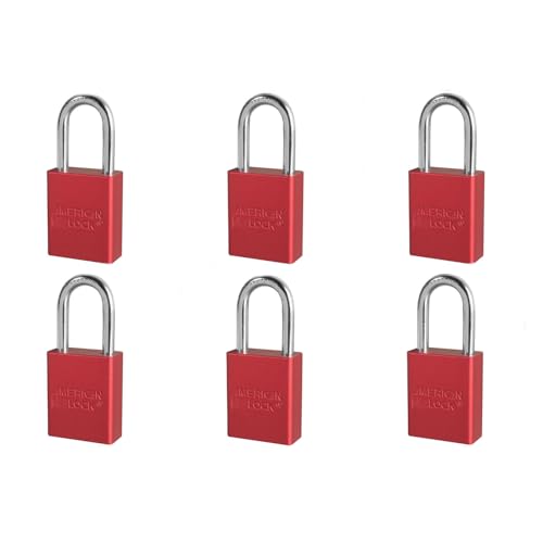 6 Pack American Lock Padlock With 1 1/2 Solid Aluminum Body 1 1/2 Shackle