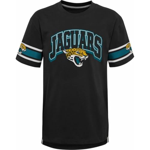 NFL Kids Youth 8-20 Victorious Team Color Cotton Primary Logo Short Sleeve Fashion Official Football T-Shirt (Jacksonville Jaguars, 18-20)