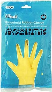 Elliott Household Cleaning Gloves, Latex Washing Up Gloves with extra long cuff and soft breathable lining, Long lasting quality in a Large size