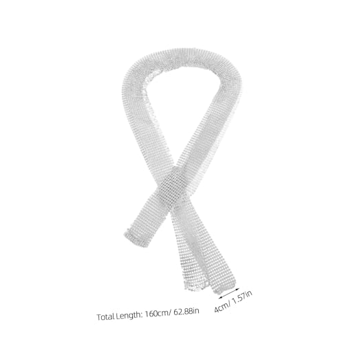 BESTYASH Metal Sequin Necklace for Women Disco Tie Sequin Evening Scarf Sparkle Party Tie Lightweight Scarf Necklace Chain2