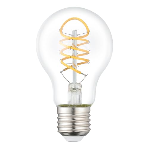 EGLO E27 LED Lampe, High Lumen Spiral Glühbirne, Vintage Deko Leuchtmittel im Retro-Design, 7,3 Watt, warmweiß, 806 Lumen, 2700 K, Edison Birne A60, Ø 6 cm