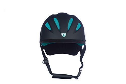 Tipperary Equestrian Horse Riding Helmet - Sportage Hybrid - Lightweight Cooling Horseback Riding Apparel - Adjustable Safety Helmet With Superior Air Flow - Black/Teal - Xs #TOP1
