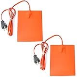 GLOXTED 2 Pcs Silicone Heater Pad for Car Engine Oil Pan/Tank Reservoir Container Metal Surface, 6