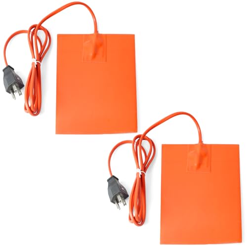 GLOXTED 2 Pcs Silicone Heater Pad for Car Engine Oil Pan/Tank Reservoir Container Metal Surface, 6