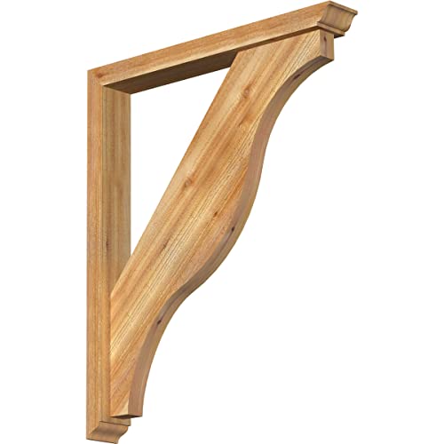 4"W x 30"D x 36"H Funston Traditional Rough Sawn Bracket w/Offset Brace, Western Red Cedar