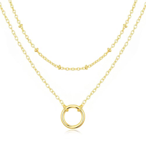 Image of Philip Jones 18k Gold Plated Double Layered Circle Necklace