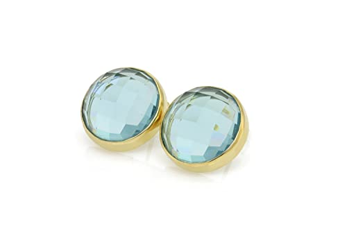 Boucles d'oreilles topaze bleue bezel set bijoux élégants de cérémonie