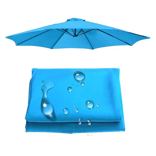 Tela de Repuesto para Sombrilla, 200/250/300cm Cubierta redonda, Tela ligera para playa y terraza exterior,azul del lago,8,8,2 pies (270 cm) / 8 brazos