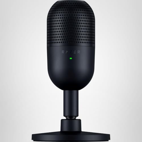 Razer Seiren V3 Mini - Ultrakompaktes USB-Mikrofon (14mm Supernieren Kondensatormikrofon, Tap-to-Mute-Sensor mit LED-Anzeige, integrierter Stoßdämpfer, Plug-and-Play Design) Schwarz