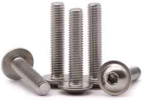 M4-0.7 x 16mm (100 pcs) Button Head Socket Cap Screws with Flanged Washer, 304 Stainless Steel 18-8, Full Thread, by RoyceMart