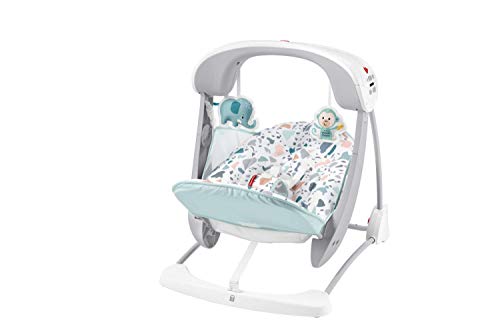 ​Fisher-Price Deluxe Take-Along Swing & Seat - Pacific Pebble portable swing and stationary chair for infants