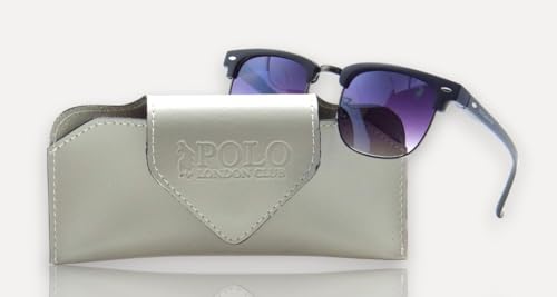 Óculos de Sol Polo London Club, estilo Club Master Quadrado Com Lentes Fume Preto contém com Case EC