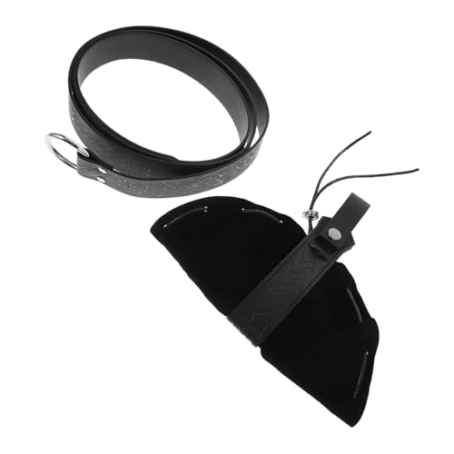 GAROZATION Medieval Knight Belt Scabbard Pouch Renaissance Belt Viking Clothing Cosplay Accessory Set Black