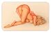 Pin up pinup pin-up sexy retro girl Blonde green eyes sticker decal 5" x 3"