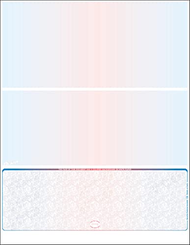 StockChecks - 3000 Blue - Red - Blue - Prismatic Laser Check Stock, (Check at Bottom) Bank, Business Checks