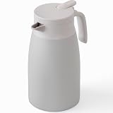 アトラス 保冷ポット 保温ポット 1L 1000ml 軽量スリム 節電 省エネ 卓上ポット ステンレスポット 魔法瓶 保温 保冷 真空断熱二重構造 洗いやすい ワンタッチレバー 広口 グレー 白湯 ATPR-1000GY