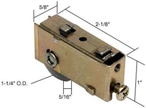 CRL Sliding Glass Door Roller with 1-1/4 Steel Wheel 5/8 Wide Housing for Smith Carry Doors
