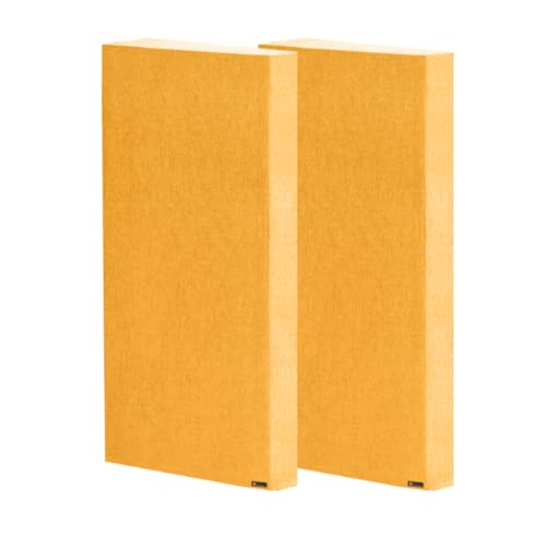 Image of Timber Acoustics | Soundproofing Broadband Absorbers | Rockwool | Pine-wood | Room Acoustics & Soundproofing | 2' x 4' x 5 inch [SET OF 2] NRC > 0.90 (Yellow)
