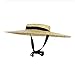 Produktbild Große Krempe Strohhut Sommer-Hut-Frauen-Strand Boater Sonnenhut (Color : Black, Size : 15cm Brim)