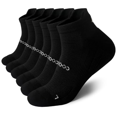 Wildarms Coolmax Bamboo Viscose Compression Running Socks for Men 3 Pairs Athletic Anti Blister Socks Cushioned Ankle Socks