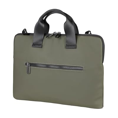 Tucano, Gommo Super Slim Borsa Porta PC per Laptop 15.6" e MacBook Air 16", Borsa Computer con Tracolla Rimovibile e Tasca Accessori, Materiale Gommato Water Resistant, 39,50x27x2 cm, Verde Militare
