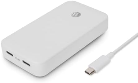 AT&T 65W GaN Dual Port USB C Wall Charger 6ft Braided Cable Bundle White image 3