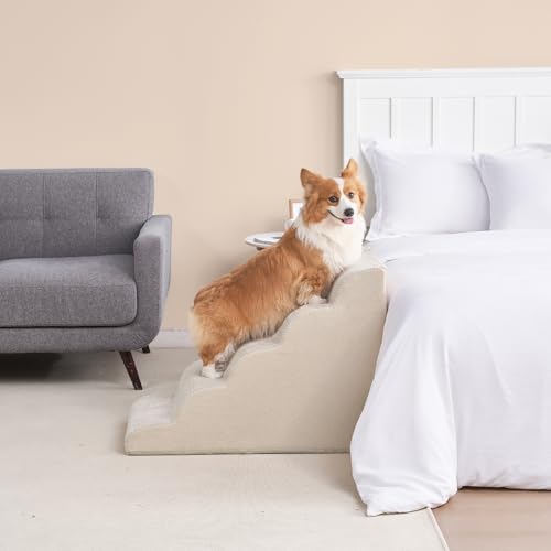 EHEYCIGA Curved Dog Stairs Ramp, 5-Step Extra Wide High Beds, Pet Step by EHEYCIGA - Image 8