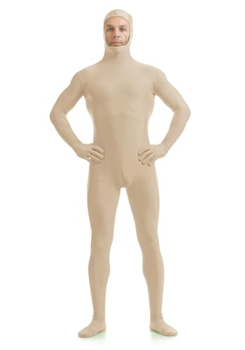 Image of ATHX Men's and Women's Spandex Open Face Bodysuit Costume Adult Stretchy Halloween Cosplay Body Suit Zentai Suit Outfits