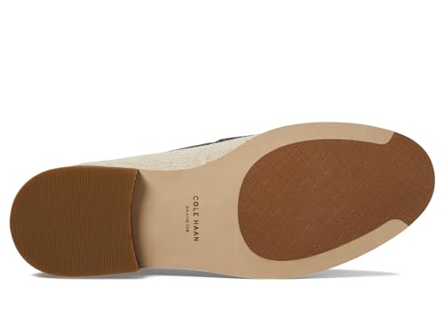 Cole Haan Cole Haan Womens Lux Pinch Penny Loafer, Natural Canvas Black Leather, 5-B US