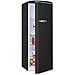 Exquisit Retro-Kühlschrank, ohne Gefrierfach, 229 Liter, groß, 5 Ablagen, Gemüsefach, Temperaturregelung, RKS325-V-H-161E mattschwarz