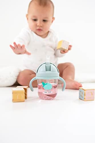 Baby Sippy Cup, Leak Proof, 6+ Months, Trainer Cup, 360 Cup, Silicone Sippy Cup with Flip Top Lid, Non Spill Cup, 220ml, Easy Grip Handles, Touch Side Straw Cup, 360 Cups Toddler Cups, Weighted Straw