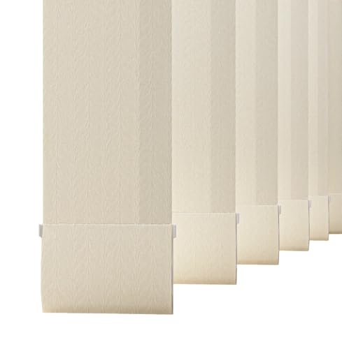 MADE TO MEASURE VERTICAL BLIND REPLACEMENT SLATS LOUVRES by Homesmart Blinds - 89mm 3.5 - FULL RANGE (DIM OUT) (Feather Weave Cream)