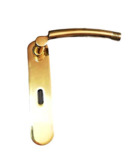 Maniglia per porte interne con placca corta FUSITAL H33 in finitura ORO ZECCHINO