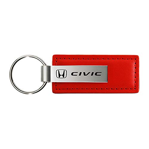 Honda Civic Red Leather Car Key Chain Official Licensed