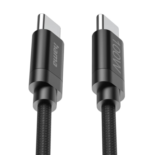 Cable USB-C de carga rápida Power Delivery 100W de 3m con nylon flexible Hama 3