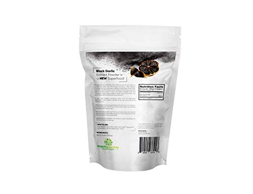 Black Garlic Extract Powder by HealthyJourney - Pesticide Free - Non-GMO - Vegan - Gluten Free - Rich in Antioxidant - 6 OZ