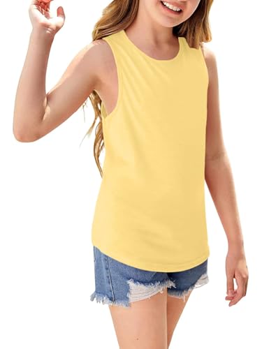 Girls Sleeveless Tank Tops Round Neck Basic Tees Summer Tanks Cute Top2