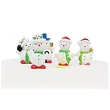 Anniversary House 5pcs Snowmen Plastic Cake Topper Picks Christmas Cake Decorations, Xmas Toppers, Yule Log Decoration, Snowman Traditional Non-Edible Decorations, BX162 UK